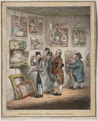 Kenner untersuchen eine Sammlung von George Morland, veröffentlicht von Hannah Humphrey, 1807